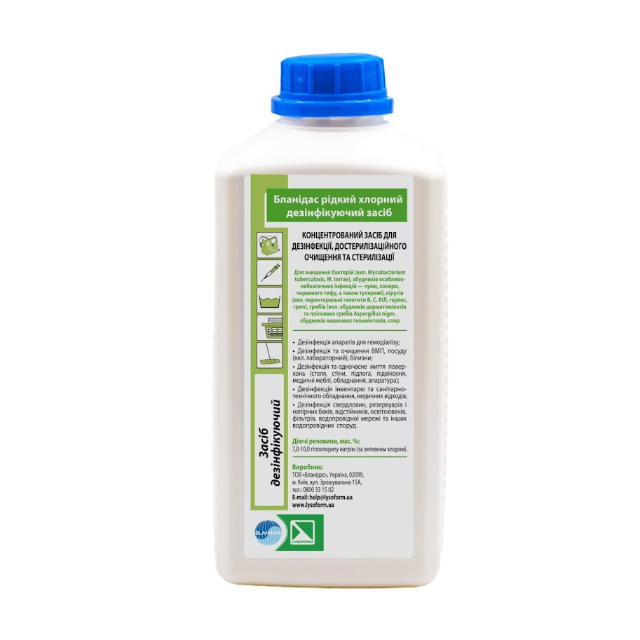 Засіб дезінфікуючий "Бланідас рідкий хлорний дезінфікуючий засіб" 1000 мл